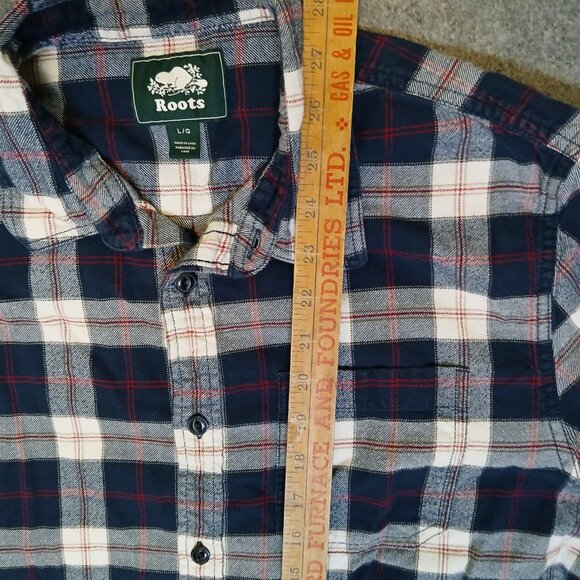 ROOTS plaid flannel long-sleeved shirt - women - large - pre-owned - cottagecore - Picture 3 of 10